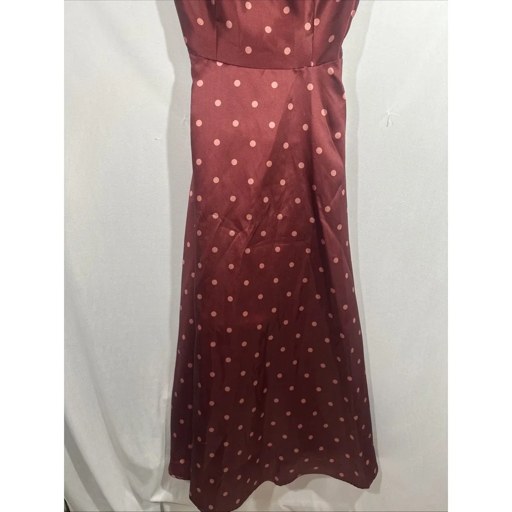 NEW $350 Hutch [ 4 ] Victoria Polka‎ Dot Strapless Gown in Pomegranate Red Q1297